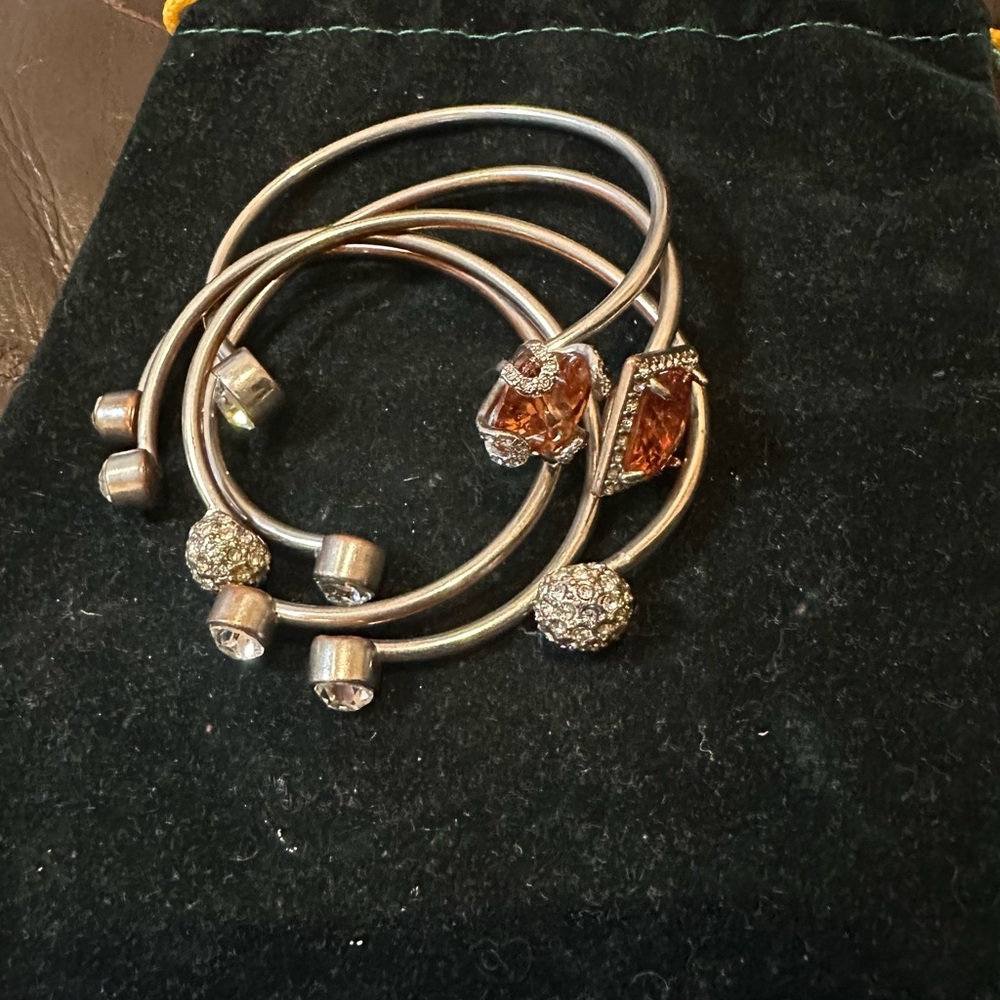 Elegant Silver and Brown Women's Bracelet Set